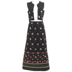 1970s embroidered knit vest and maxi skirt set 4