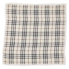 Burberry Beige Checked Silk Square Scarf
