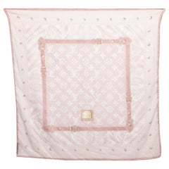 Louis Vuitton Pink Monogram Trunk Print Cotton Scarf