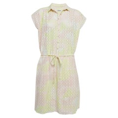 Zadig & Voltaire Pink/Yellow Eyelet Cotton Requim Camo Dress L