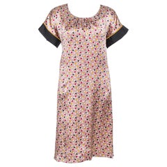 Kenzo - Robe droite en soie imprimée à pois abstraits multicolores M
