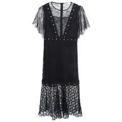 Sandro Black Lace Overlay Priscilla Midi Dress M