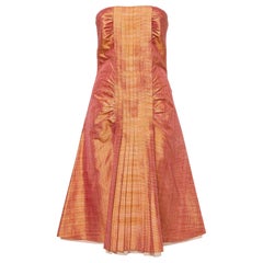 Sportmax Mini Vestido Plisado De Seda De Tafetán A Cuadros Rosa M
