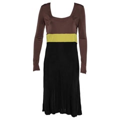 Emilio Pucci Firenze Black Colorblock Jersey Sheath Dress L
