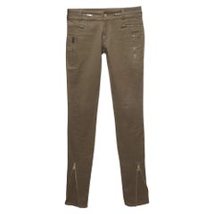Gucci Green Cotton Zipper Detail Jeans S Waist 28''