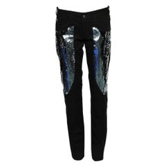 Just Cavalli Black Denim Sequin Embellished Jeans M