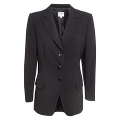 Armani Collezioni Black Gabardine Single Breasted Formal Blazer XL