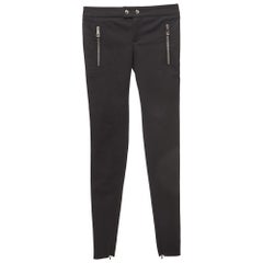 Gucci Pantaloni skinny in cotone nero con dettaglio zip XS