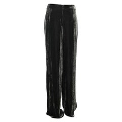 Sportmax Green Velvet Palazzo Pants L