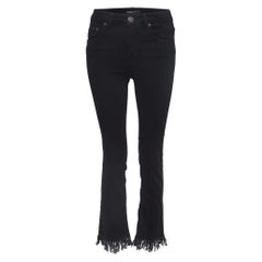 Vaqueros rectos con flecos de denim negro Maje S Cintura 26