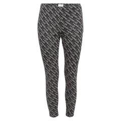 Moncler Leggings de punto de algodón con monograma negro XS