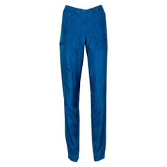Stella McCartney Blue Silk Tapered Leg Trousers M