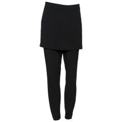 Dolce & Gabbana Black Crepe Skirt Overlap Trousers L