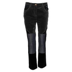 Roberto Cavalli Multicolor Denim Patch Detail Corduroy Pants M