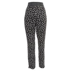 Dolce & Gabbana Polka Black Dot Crepe Trousers XL