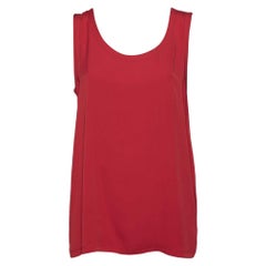 Dolce & Gabbana Red Silk Sleeveless Top M