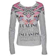 Love Moschino Grey Printed Cotton Long Sleeve T-Shirt L