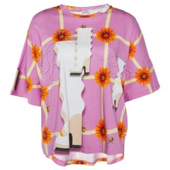 Loewe Pink Wallpaper Print Cotton Crew Neck T-Shirt S
