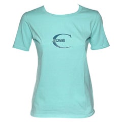 Just Cavalli Blue Logo Printed Cotton Short Sleeve T-Shirt S