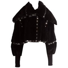 Dolce & Gabbana studded sheared beaver fur cropped jacket, AW 2003 7