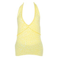 Blumarine - Top a fantasia animale in jacquard impreziosito da perline e senza schienale - M. I.