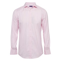 Ralph Lauren Purple Label - Camicia in cotone a righe rosa S