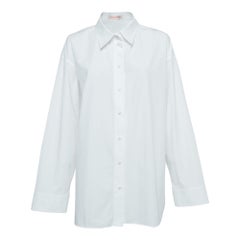 Valentino White Cotton Long Sleeve Oversized Shirt M