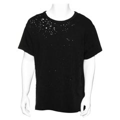 Amiri Black Cotton Washed Shotgun Crew Neck Short Sleeve T-Shirt M