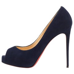 Christian Louboutin Navy Blue Suede New Very Prive Pumps Size 37