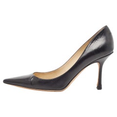 Jimmy Choo Black Leather Love Pumps Size 38