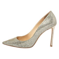Jimmy Choo Metallic Silber grobe Glitter Romy Pumps Größe 40