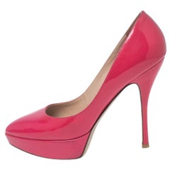 Valentino Pink Patent Leather Platform Pumps Size 37.5