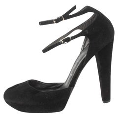 Casadei Sandales en daim noir à plateforme peep-toe et à sangle de cheville Taille 35