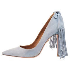 Aquazzura - Pumps con fiocco in pelle scamosciata grigia - misura 35