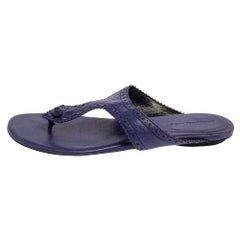 Balenciaga Purple Leather Thong Sandals Size 38