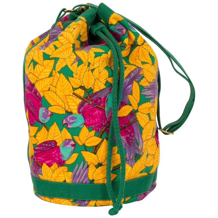 Hermès Yellow Parrots Bucket Bag at 1stDibs