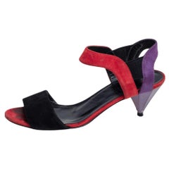 Gucci Multicolor Suede Liberty Ankle Strap Sandals Size 35