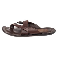 Salvatore Ferragamo Sandali infradito in pelle marrone misura 40,5