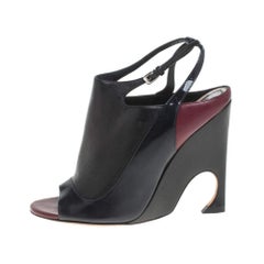 Dior Nero/Borgogna - Sandali in pelle e vernice misura 36,5