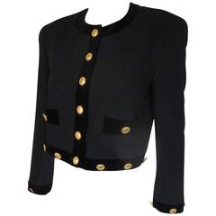 escada couture black wool bolero 