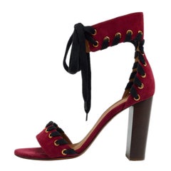 Chloe Lila Wildleder-Sandalen mit Knöchelriemen Größe 40