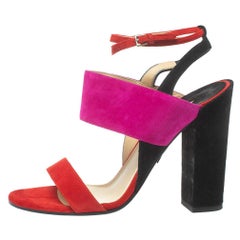 Paul Andrew Tricolor Suede Xiamen Ankle Strap Sandals Size 37