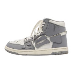 Zapatillas altas Skel de piel gris/blanco Amiri Talla 40