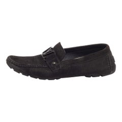 Louis Vuitton Black Suede Monte Carlo Loafers Size 43
