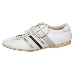 Prada White Leather Low Top Sneakers Size 44