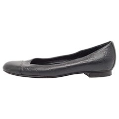 Gucci Black Guccissima Leather Ballet Flats Size 34.5