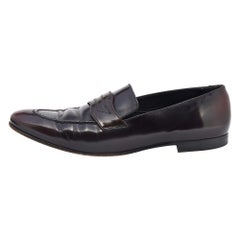 Burberry Dark Brown Leather Bedmont Slip On Loafer Size 39.5