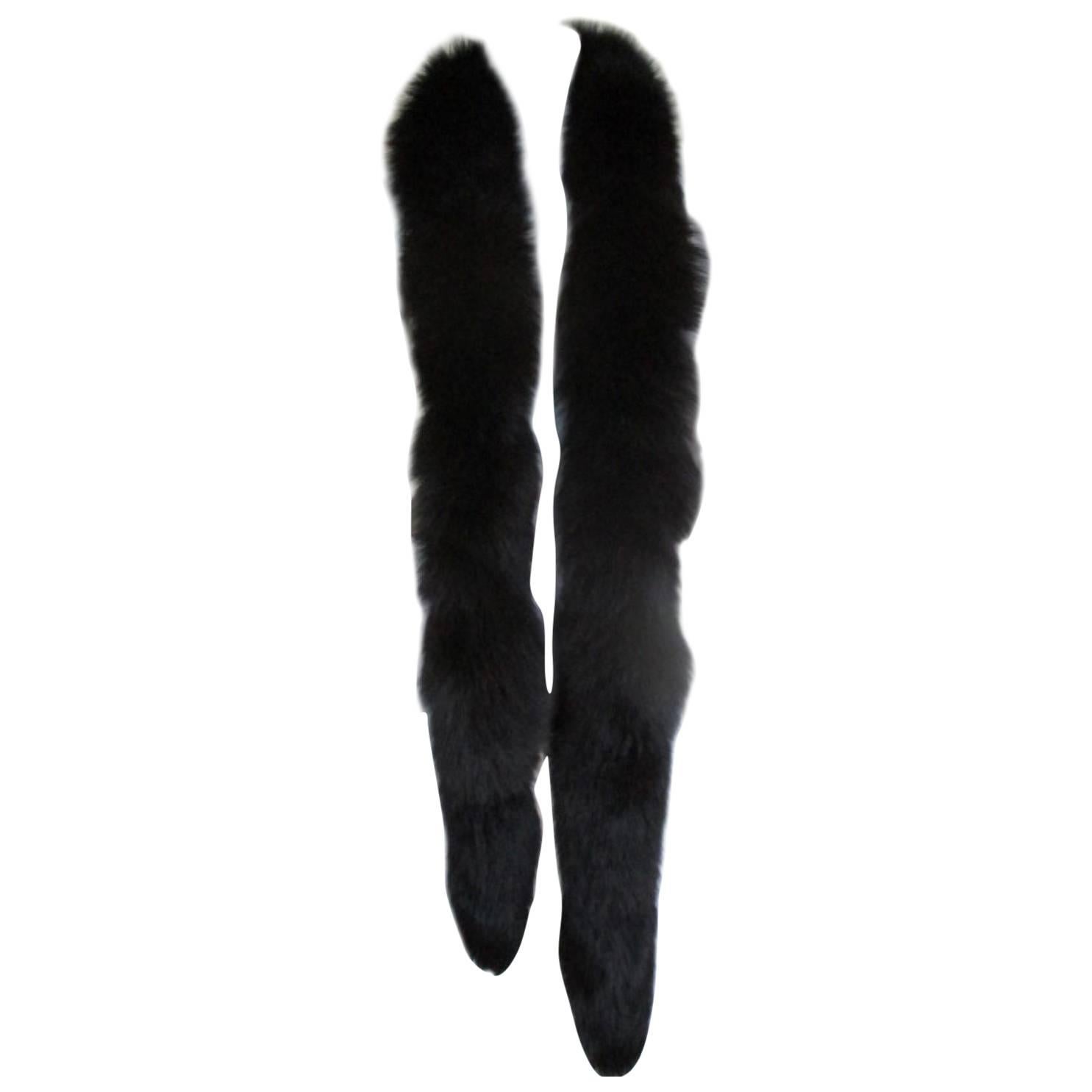  Black Fox Fur Stole  For Sale