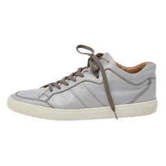 Tods Grey Leather Low Top Sneakers Size 42