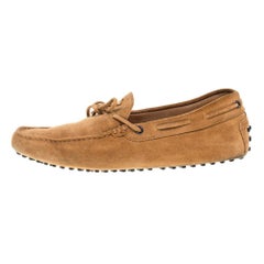 Tod's Tan Suede Gommino Driving Slip On Loafers Size 43